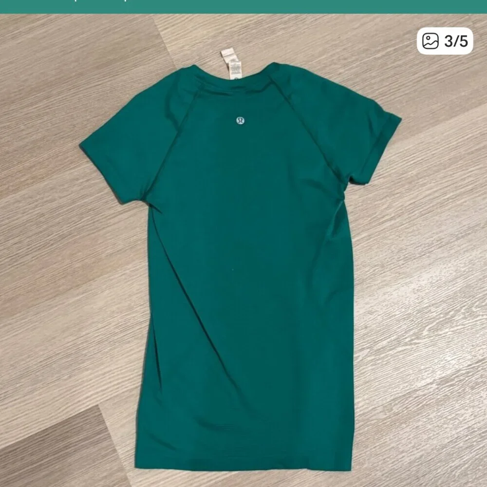 Lululemon Swiftly Tech Short Sleeve Shirt 2.0 Cascadia Green Size 4 - Picture 3 of 5